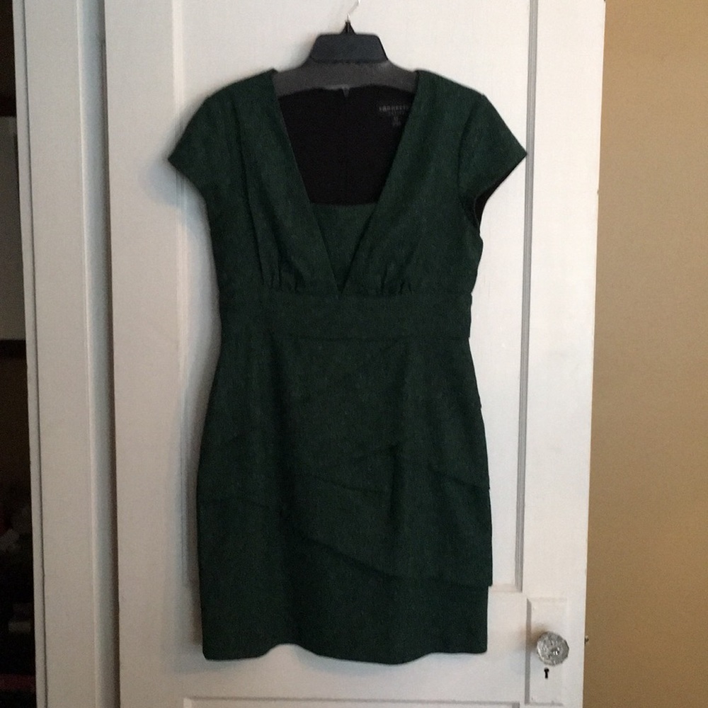 Green tweed mini dress in 10 PETITE